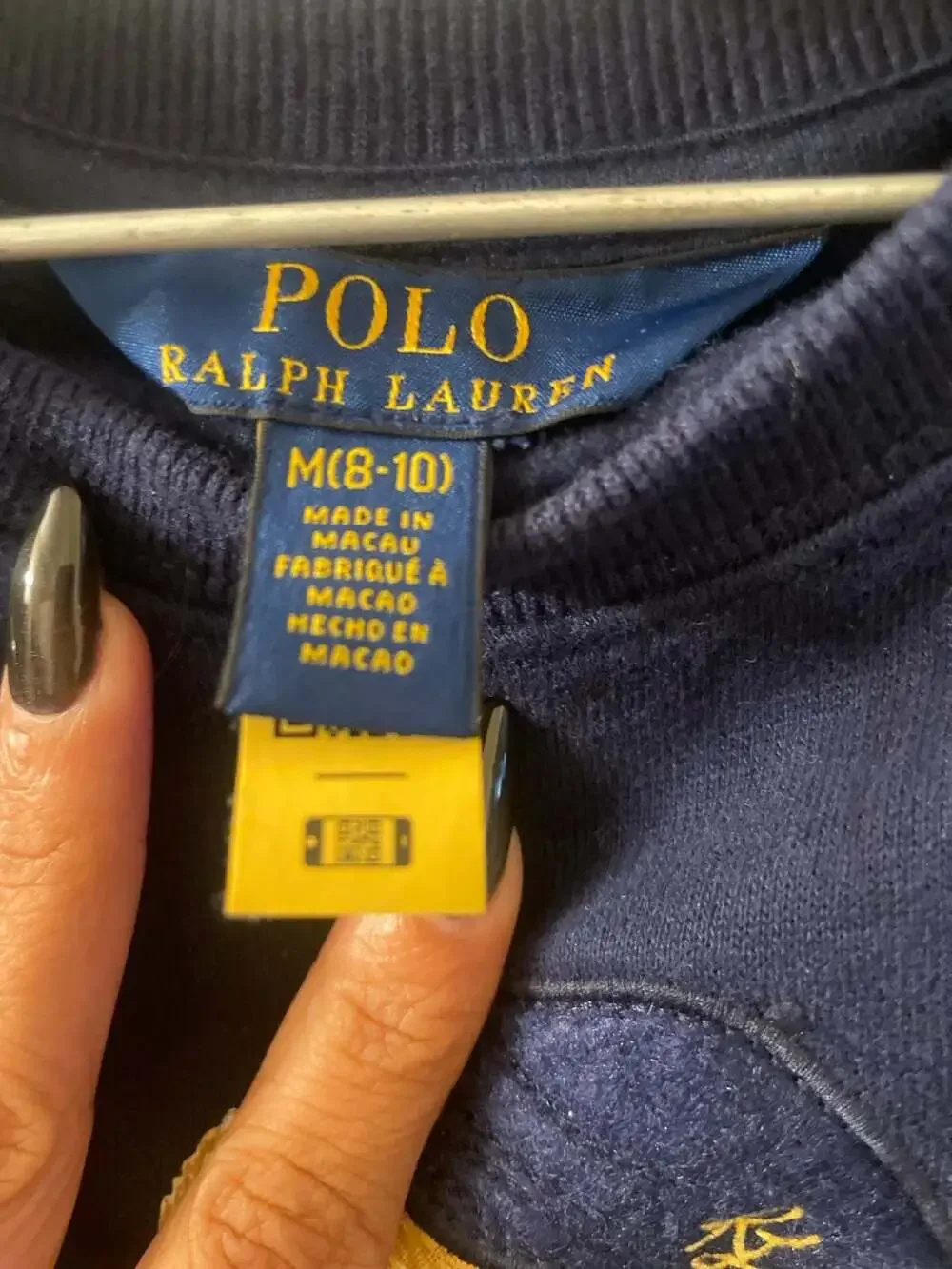 Polo Ralph Lauren Girls Navy Blue Polo Bear Fleece Sweatshirt Dress M (8-10)